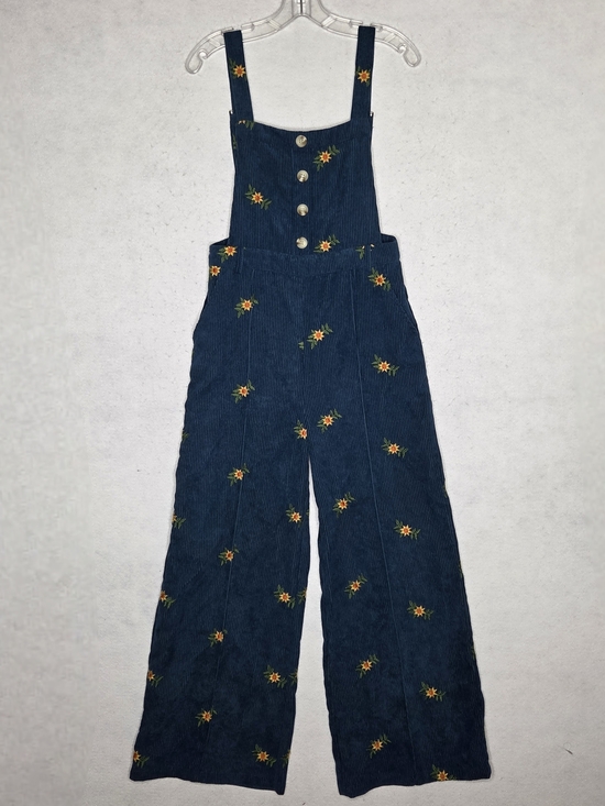 Cider Pants - Cider Sunflower Corduroy Wide Leg Overall S Ditsy Floral Animal Crossing Boho